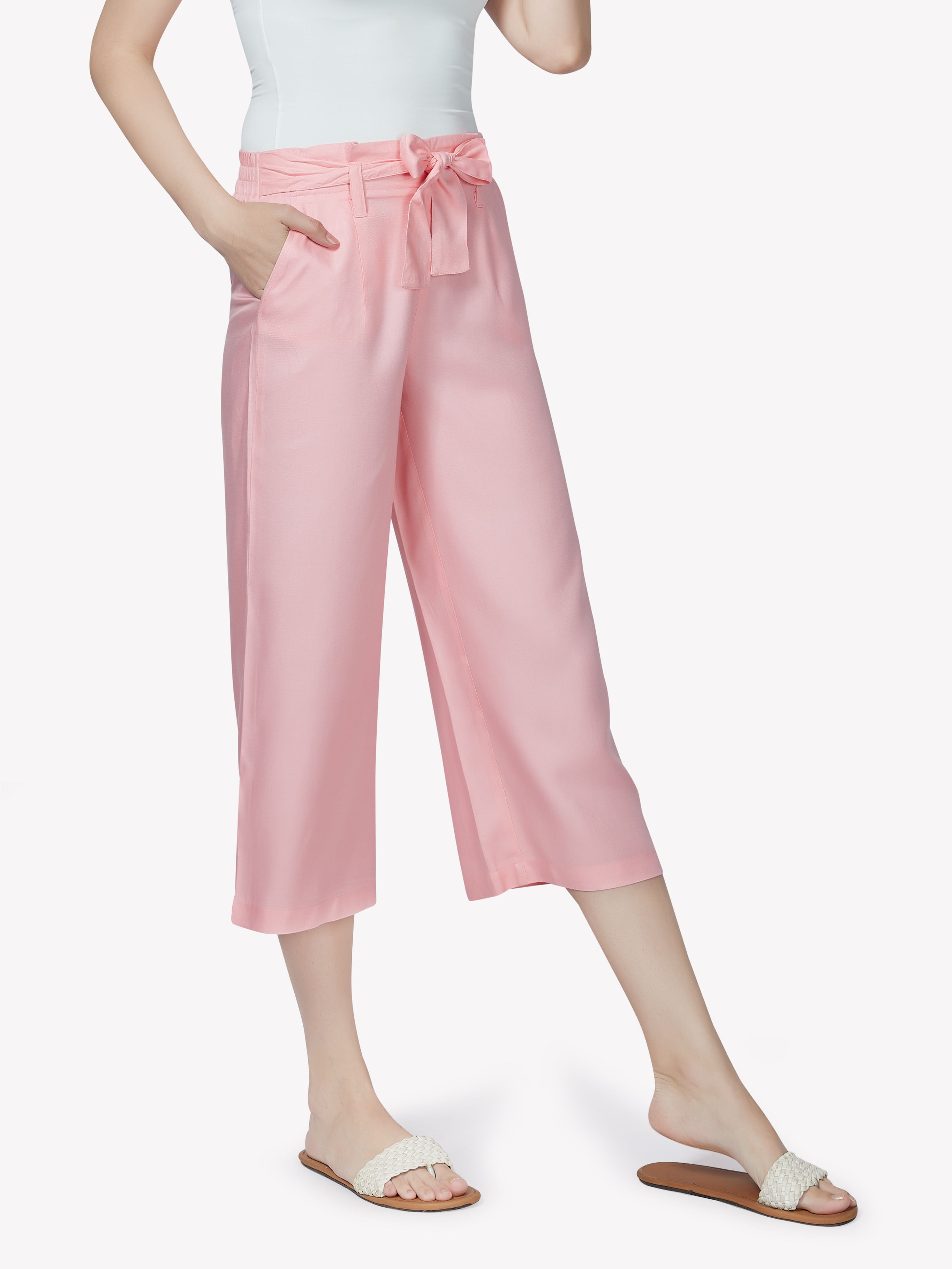 Buy Diza Pink Cutwork Pants from Westside